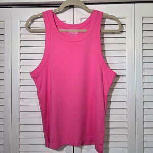J.Crew Factory Perfect Fit High Neck Tank - Hot Pink Size L